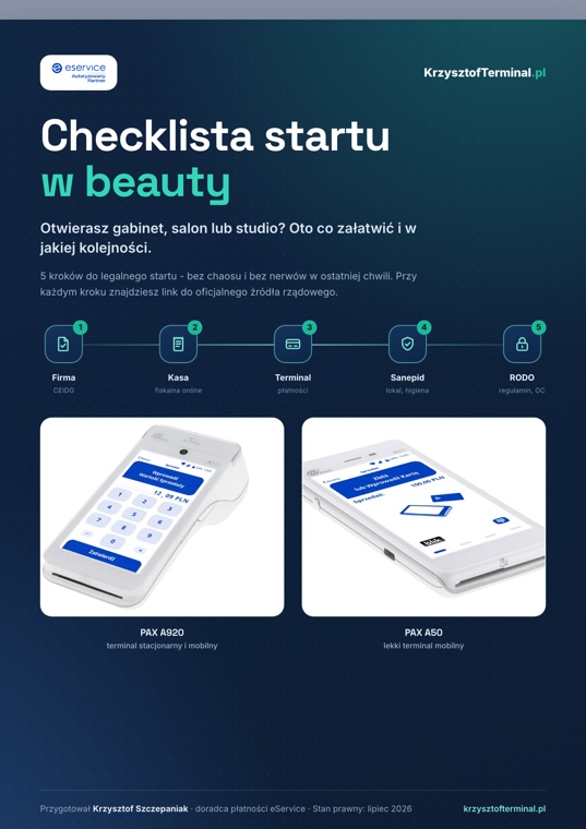 Okładka checklisty startu w beauty (PDF)